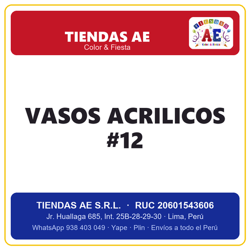 [VA-SI-002614] VASOS ACRILICOS #12